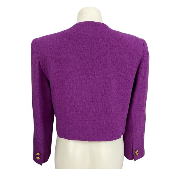 Lauren Meren Blazer Womens 10 Vtg Purple Jacket Officecore Corpcore Career Work - Picture 3 of 12
